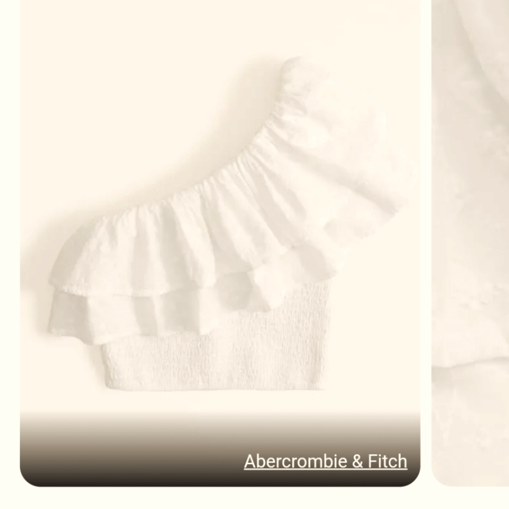 Abercrombie & Fitch puff ruffle asymmetrical top